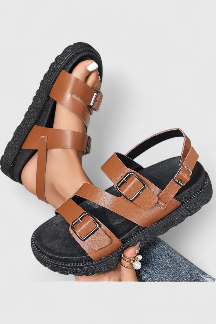 Valerie Women's Sandals with a Buckle and a Chunky Sole and Adjustable Straps, photo 1