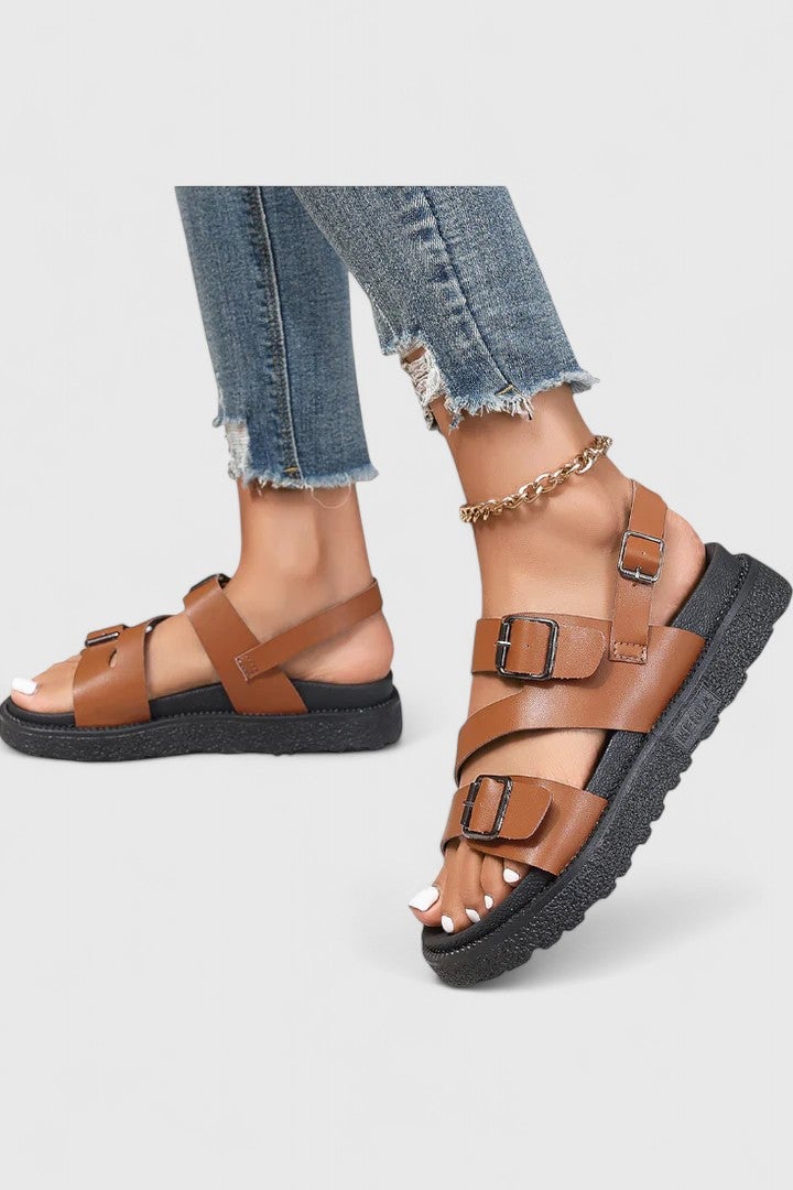 Valerie Women's Sandals with a Buckle and a Chunky Sole and Adjustable Straps, photo 2