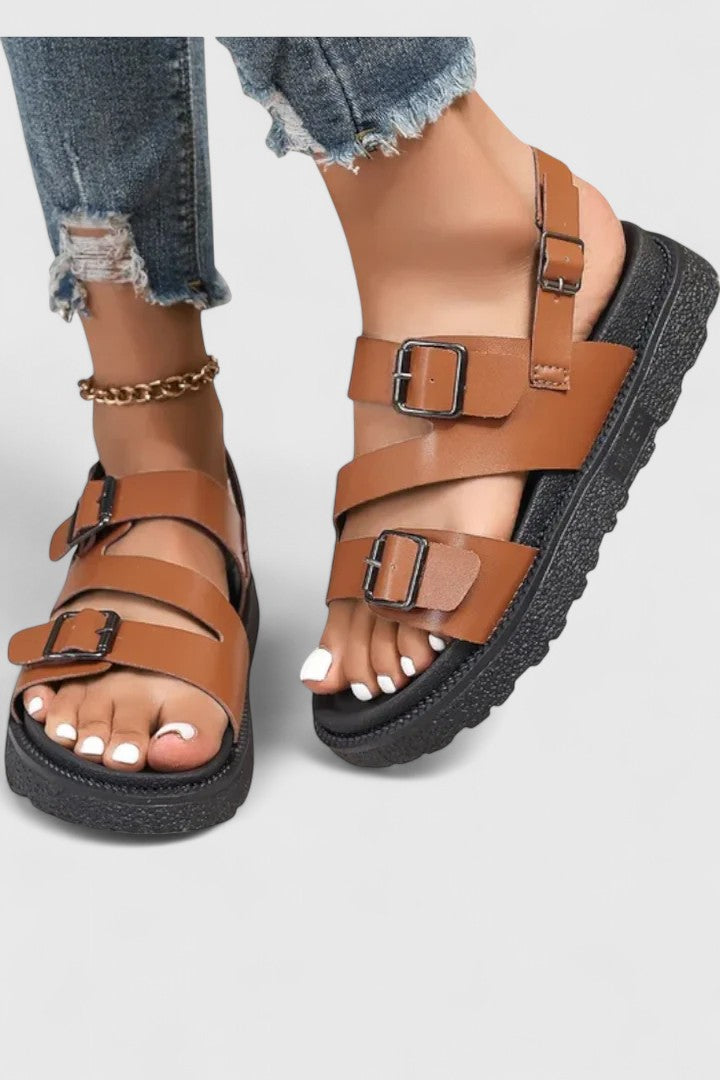 Valerie Women's Sandals with a Buckle and a Chunky Sole and Adjustable Straps, photo 3