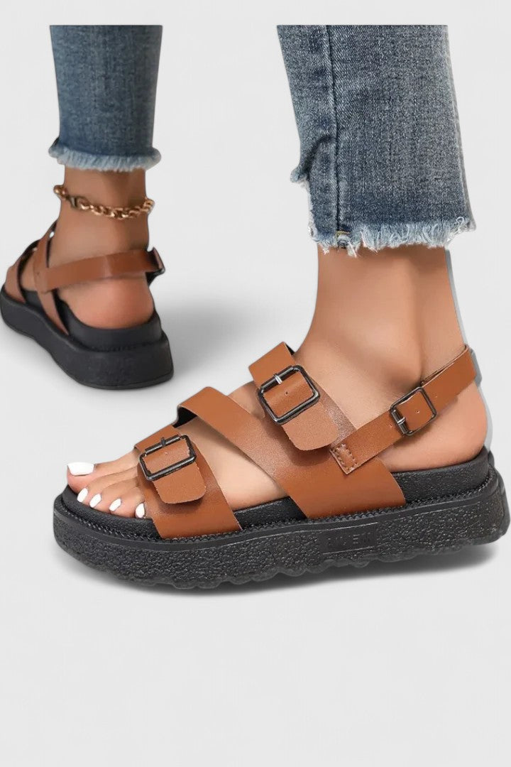 Valerie Women's Sandals with a Buckle and a Chunky Sole and Adjustable Straps, photo 4