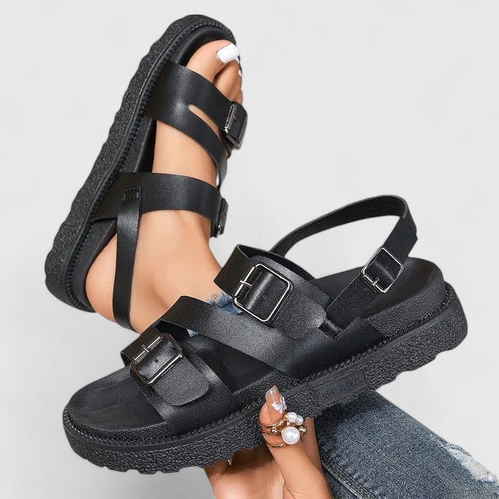 Valerie Women's Sandals with a Buckle and a Chunky Sole and Adjustable Straps, photo 5