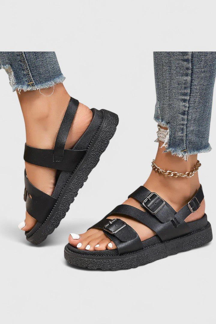 Valerie Women's Sandals with a Buckle and a Chunky Sole and Adjustable Straps, photo 7