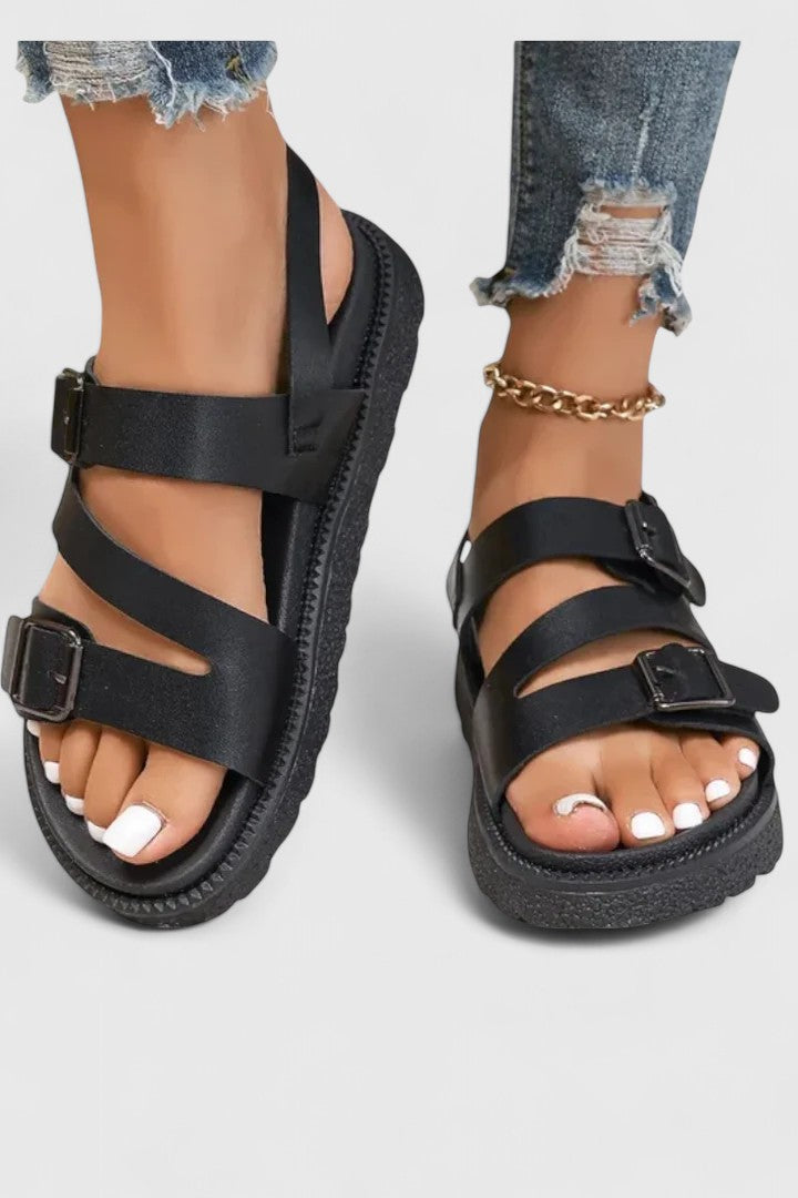 Valerie Women's Sandals with a Buckle and a Chunky Sole and Adjustable Straps, photo 8