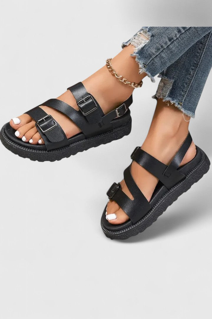 Valerie Women's Sandals with a Buckle and a Chunky Sole and Adjustable Straps, photo 9