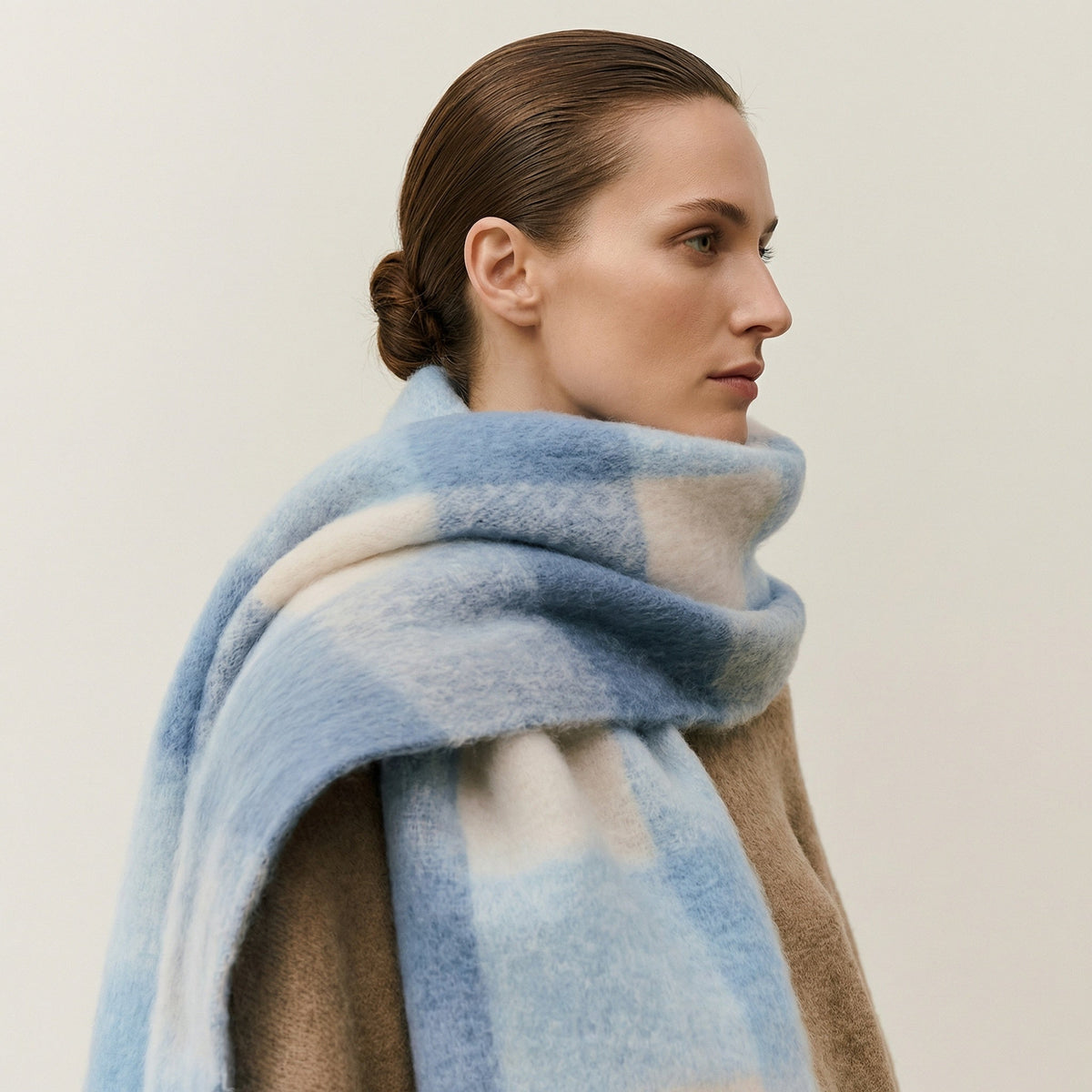 Viola Large Woven Winter Scarf with Fringes, photo 2