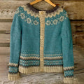 Violet Women's Cardigan with Buttons and a Nordic Knit Pattern, photo 1