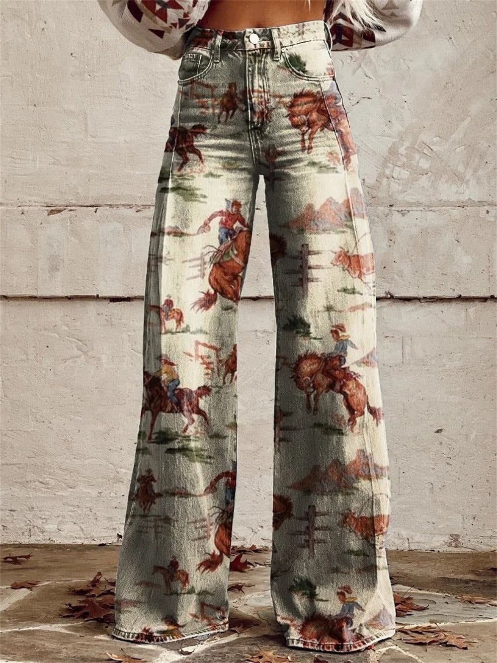 Willa Women's Trousers with Wide Legs and an All-over Print, photo 2