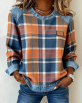 Yasmin Women's Top with a Round Neck and a Check Pattern, photo 1